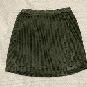 Abercrombie and Fitch olive corduroy mini skirt